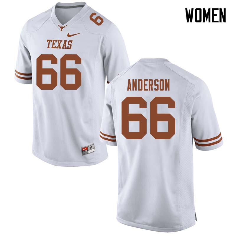 Women #66 Calvin Anderson Texas Longhorns College Football Jerseys Sale-White